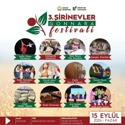 3. Şirinevler Gonnara Festivali 15 Eylül Pazar günü yapılıyor