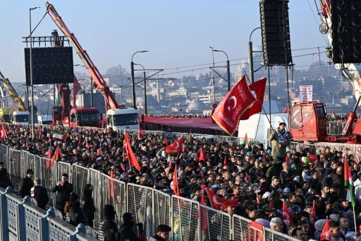 İstanbul'da Filistin'e destek yürüyüşü