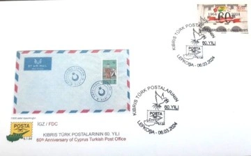 “Kıbrıs Türk Postalarının 60. Yılı” konulu pul serisi ve ilk gün zarfı yarın satışa çıkıyor