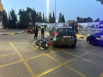 Lefkoşa'da trafik kazası..Motosiklet sürücüsü ağır yaralandı